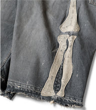 Load image into Gallery viewer, Kapital 14oz 5 pocketBone Embroidered Black Denim
