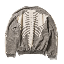 Load image into Gallery viewer, Kapital Charcoal heather bone print sweatshirt
