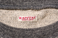 Load image into Gallery viewer, Kapital Charcoal heather bone print sweatshirt

