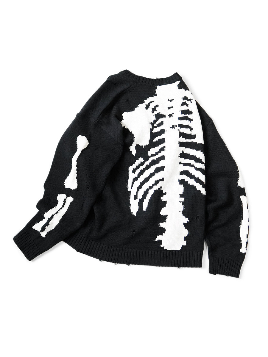 Kapital 5G Cotton Knit Bone Crew Sweater