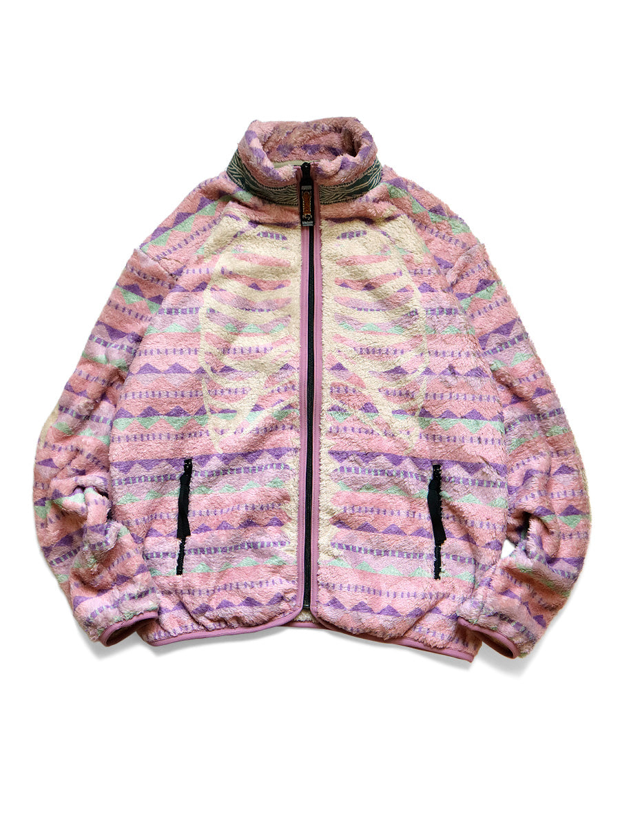 Kapital Ashland Stripe and BONE Pattern Fleece Jacket