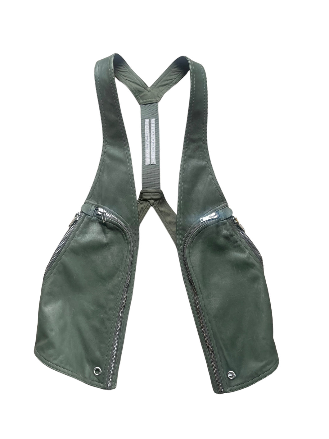 RICK OWENS Bauhaus Green Leather Vest
