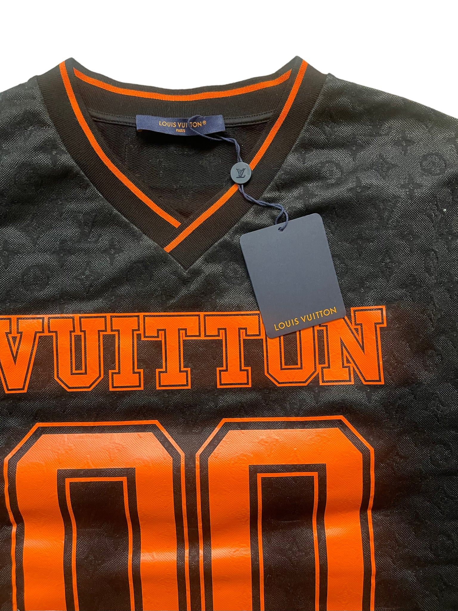 Louis Vuitton 23SS monogram sporty V-neck T-shirt short sleeve cut and sew  black RM231 VV4 HOY67W L black